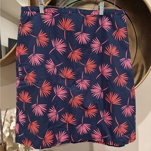 Boden Navy Skirt with Pink and Orange Accents